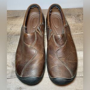 Keen Concord Clogs Womens 8 Brown Leather Slip On Casual Comfort Wedge Shoes 8.5